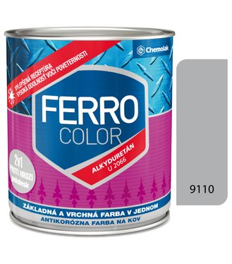 Ferro Color U2066 9110 hliníková Pololesk - základná a vrchná farba na kov 0,3l
