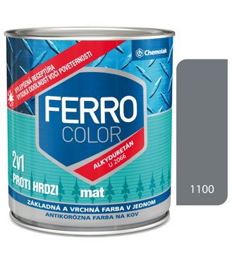 Ferro Color U2066 Mat 1100 šedá Základná a vrchná farba na kov 0,75l