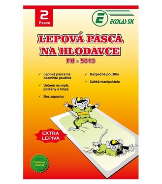 FH-5013 - Lepová pasca na hlodavce kartónová, 2ks/bal.,rozmer 21,5 x 13,5 cm