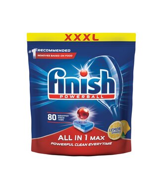 Finish Tablety do umývačky riadu Powerball All-in-1 Max Lemon 80ks