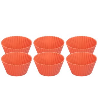 Forma MagicHome, na pečenie, na cupcake, silikón červená, set 6ks 6,5x6,5x3cm
