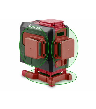 Fortum Vodováha laserová samonivelačná 3D zelený laser max. 30m/+-0,3mm/m 5,2Ah Li-ion