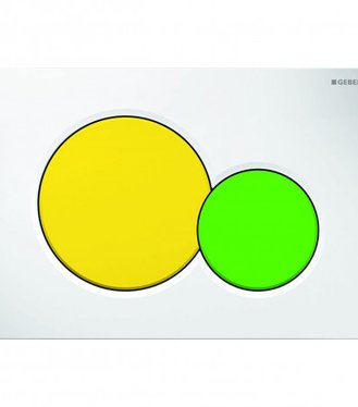 GEBERIT Sigma 01 Dvojčinné ovládacie tlačítko biela/žltá/zelená