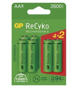GP ReCyko 2700 AA Nabíjacia Batéria 6ks