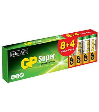 GP Super Batéria alkalická AA 8+4ks