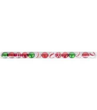 Gule MagicHome Vianoce, 14ks, červeno-biele, s dekoráciou, na vianočný stromček, 8 cm