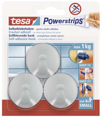 Háčik  Powerstrips S kruhový matný chróm