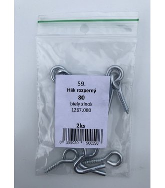 Hák rozperný s okom 100mm 2ks
