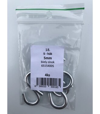 Hák S 6mm zn 2ks