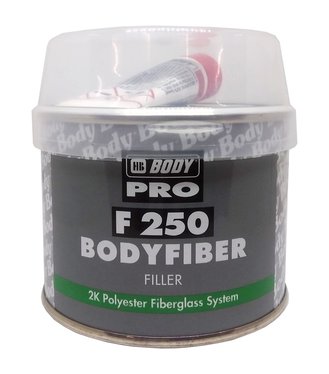 HB BodyFiber 250 + tužidlo - Dvojzložkový polyesterový tmel so skleným vláknom na veľké nerovnosti 250g