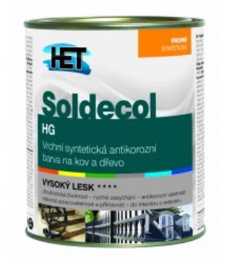 Het Soldecol HG 8190 červený sýty - Syntetická lesklá farba 0,75l