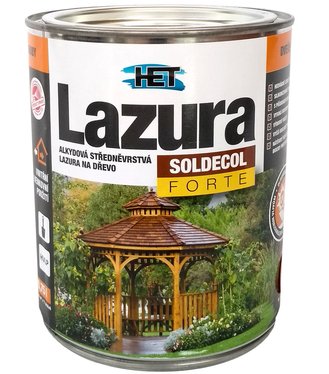 Het Soldecol lazúra Forte 0,75l transparentná - strednovrstvá lazúra na drevo