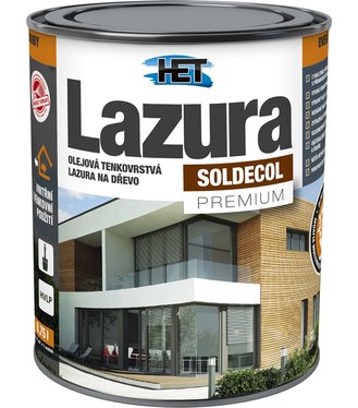 Het Soldecol lazúra Premium, transparentná - Tenkovrstvá lazúra na drevo 0,75l