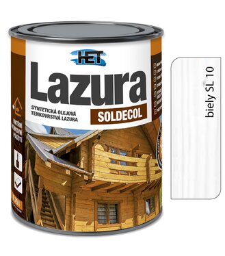 Het Soldecol lazúra SL10 biely 5l - tenkovrstvá lazúra