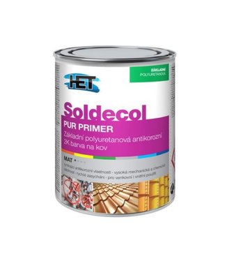 Het Soldecol PUR Primer 0110 šedý 0,75l - základná polyuretánová antikorózna 2K farba na kov