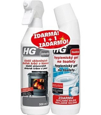 HG čistič sklenených dvierok krbov a pecí+ HG hygienickký gél na toalety