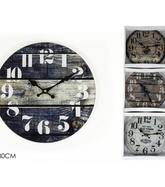 Hodiny nástenné sklenené drevo design 30cm