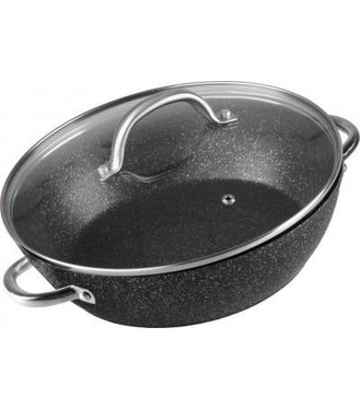 Hrniec MagicHome Black Marble Line plytký 26cm 2,8l, s pokrievkou pekáč do rúry