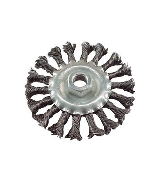 Kartáč okružný vrkočový, oceľový drôt 0,5mm, 125mm, otvor 22,2mm