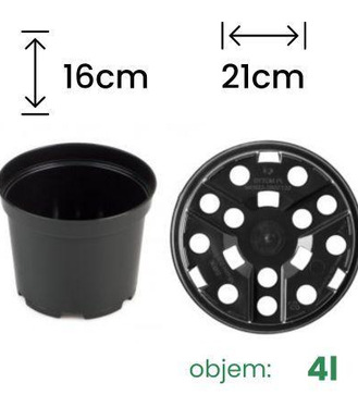 Kontajner sadbovací okrúhly 21cm IPP čierny