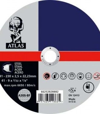 Kotúč ATLAS rezný na oceľ 230X2.0