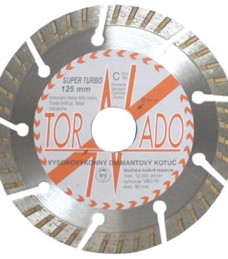 Kotúč diamantový Super Turbo 125mmx22.2mm, segment 10 mm - armovaný betón