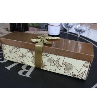 Krabica na víno darčeková 34cm hnedo-krémová