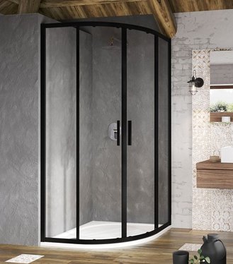 Kút sprchový Blix Slim BLSCP4-90 black + transparent