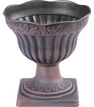 Kvetináč Strend Pro Antik s podstavcom 30x30cm medený metalický efekt