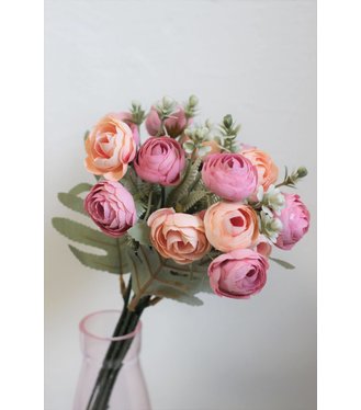 Kytica ružová umelá ranunculusov 30cm