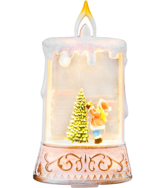 Lampáš MagicHome Vianoce, Santa so stromčekom, plast, 1xLED teplá biela, 8x4x15cm, 2xAAA