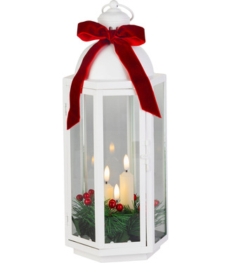 Lampáš MagicHome Vianoce, so stuhou, 3xLED teplá biela, 3xAAA, IP20, 16x14x38,5cm