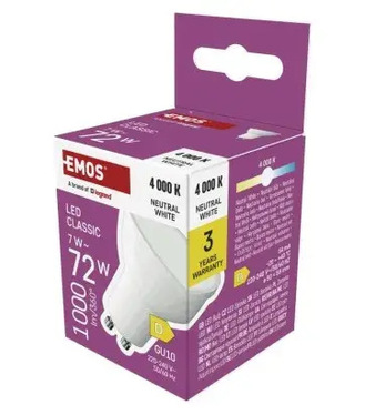 LED žiarovka Classic MR16 biela, GU10 , 7 W ,(72 W),1000 lm,neutrálna biela