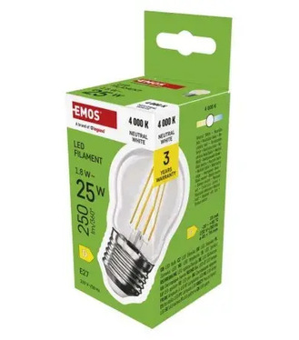 LED žiarovka Filament Mini Globe / E27 / 1,8 W (25 W) / 250 lm / Neutrálna biela