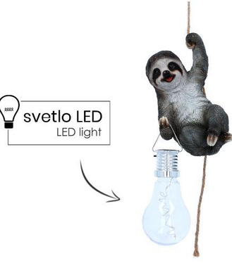 Leňochod keramický LED závesný 24x11x9,5cm