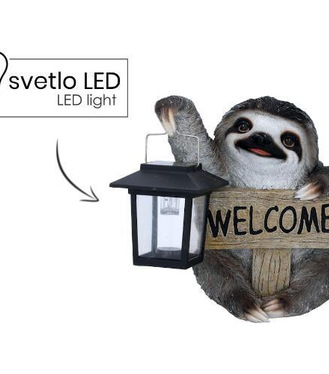 Leňochod keramický s lampášom LED 21x19,5x21,5cm