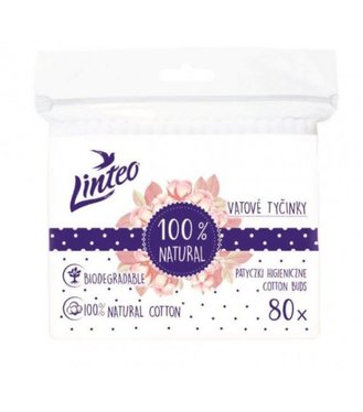 Linteo papierové Vatové tyčinky do uší 80ks