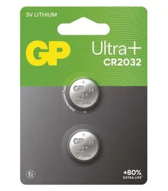 Lítiová gombíková batéria GP CR2032 Ultra plus, 2 ks