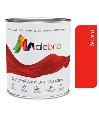 Malebná 0812 červená - Vrchná akrylátová pololesklá farba 0,7l