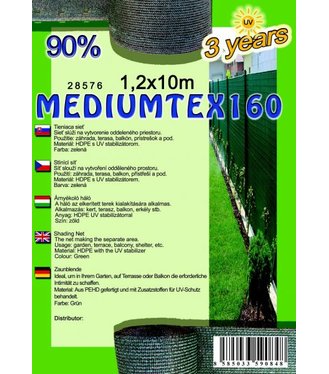 Mediumtex Tieňovka 90% 1,2x10m, zelená