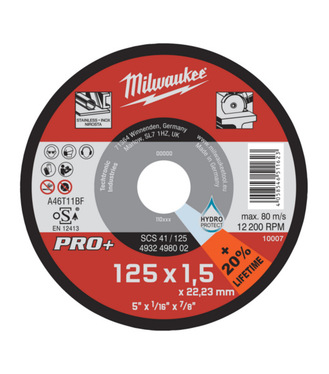 MILWAUKEE rezný kotúč na kov 125x1,5 mm PRO-Plus 4932498002