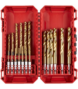 Milwaukee Sada vrtákov do kovu Red Hex Shockwave HSS-G Tin, 19ks