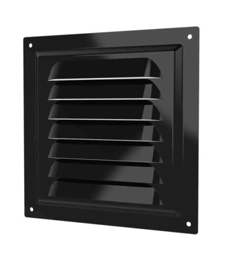 Mriežka vetracia 150x150mm s montážnym rámom ,čierna