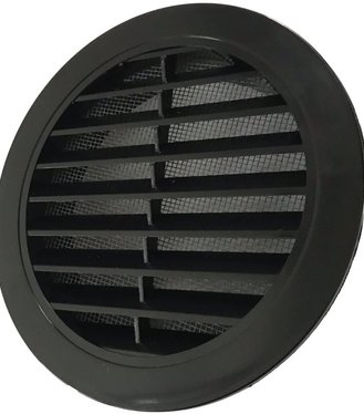 Mriežka vetracia okrúhla d200mm so sieťkou,čierna