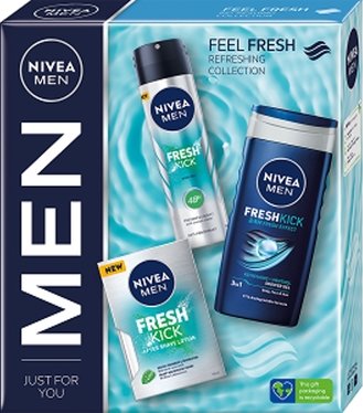 Nivea Darčeková kazeta Men Fresh kick - Sprchovací gél + Deodorant + Voda po holení