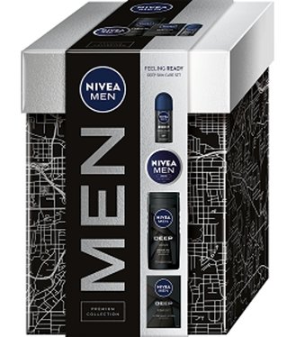 Nivea men Darčeková kazeta Deep - Sprchovací gél + Voda po holení + Roll on + Krém