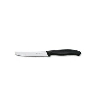 Nôž kuchynský Victorinox SwissClassic 11cm zúbkovaný čierny
