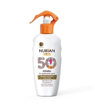 Nubian Kids mlieko na opaľovanie v spreji SPF50 200ml