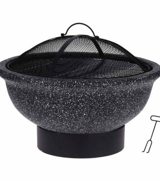 Ohnisko okrúhle MGO s grilom čierne