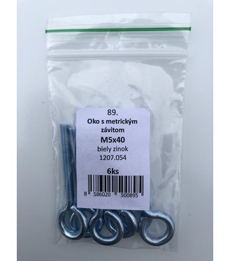 Oko s metrickým závitom M8x20mm biely zinok 4ks/bal. (ilust.obr.)